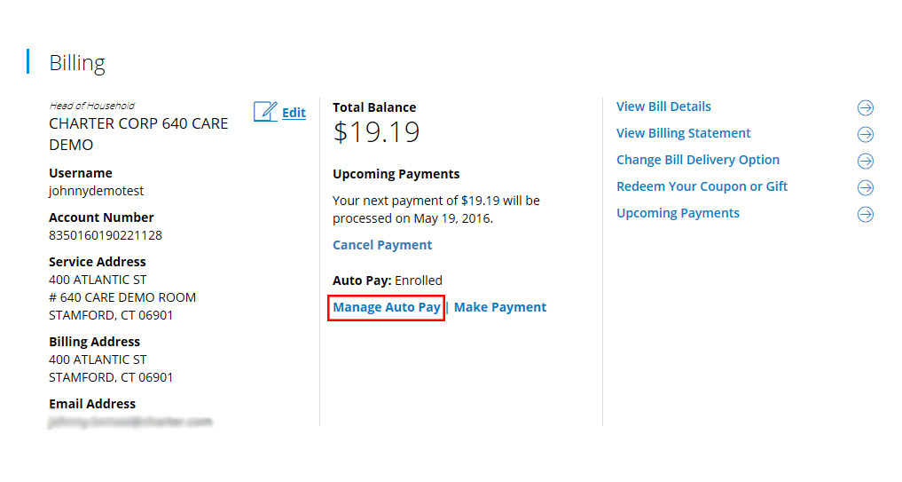 Cancel Auto Pay Screen one