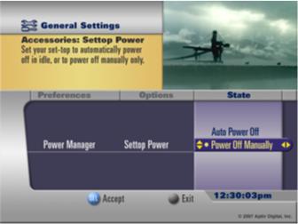 General Settings display