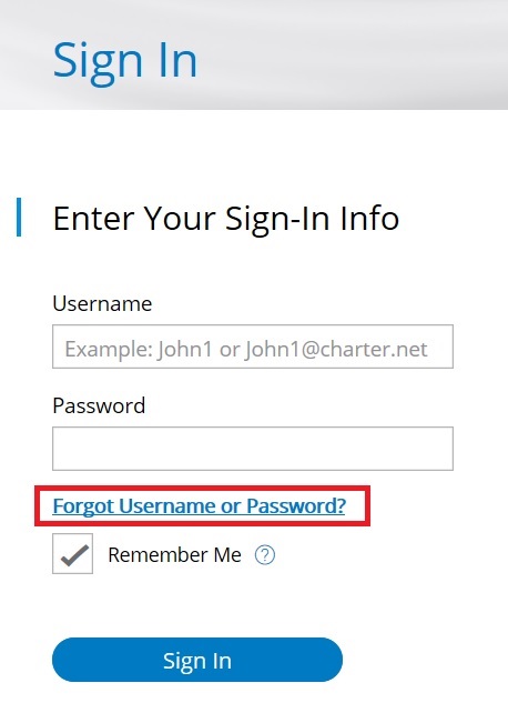 Forgot Username or Password
