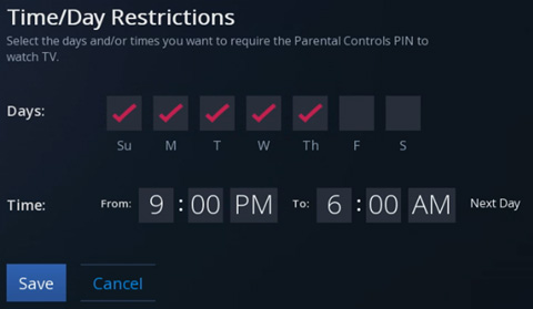 Time/Day Restrictions