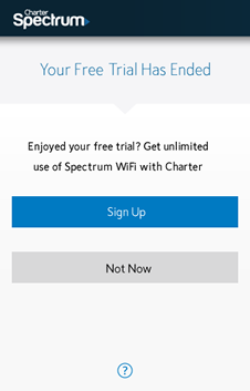 Spectrum Wifi Free Trial Ended Screenshot