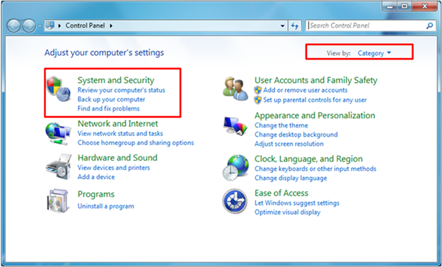 Click the system icon