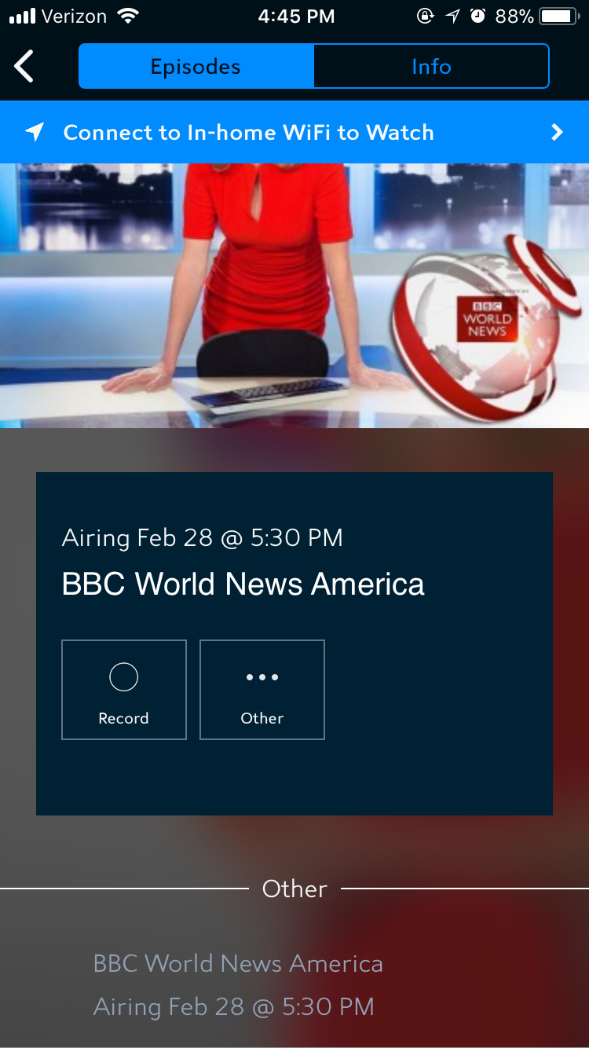 Record Program from Spectrum TV app