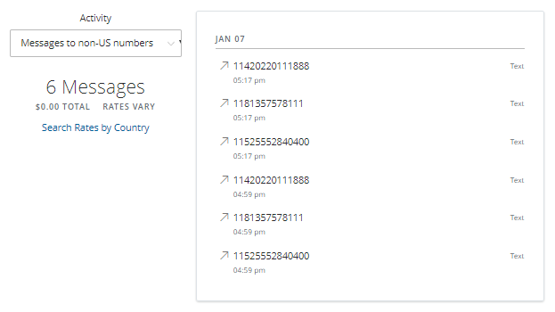 View Charges For International Calls And Texts