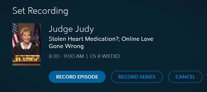 Set Recording options