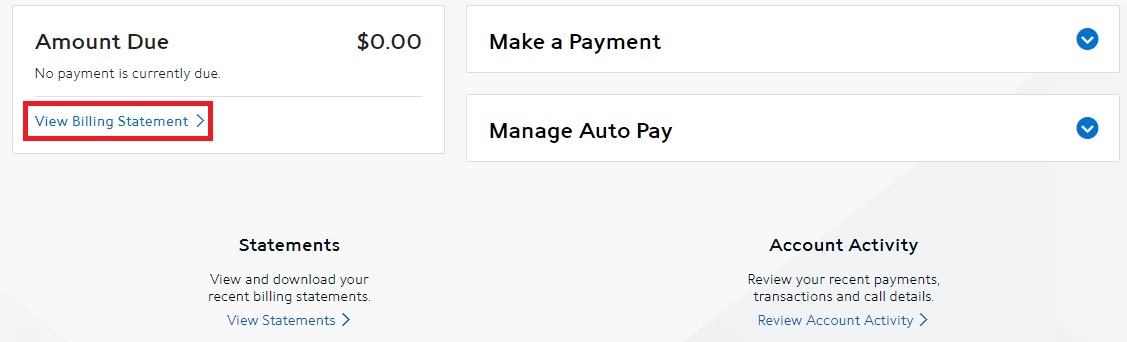 View Current Bill