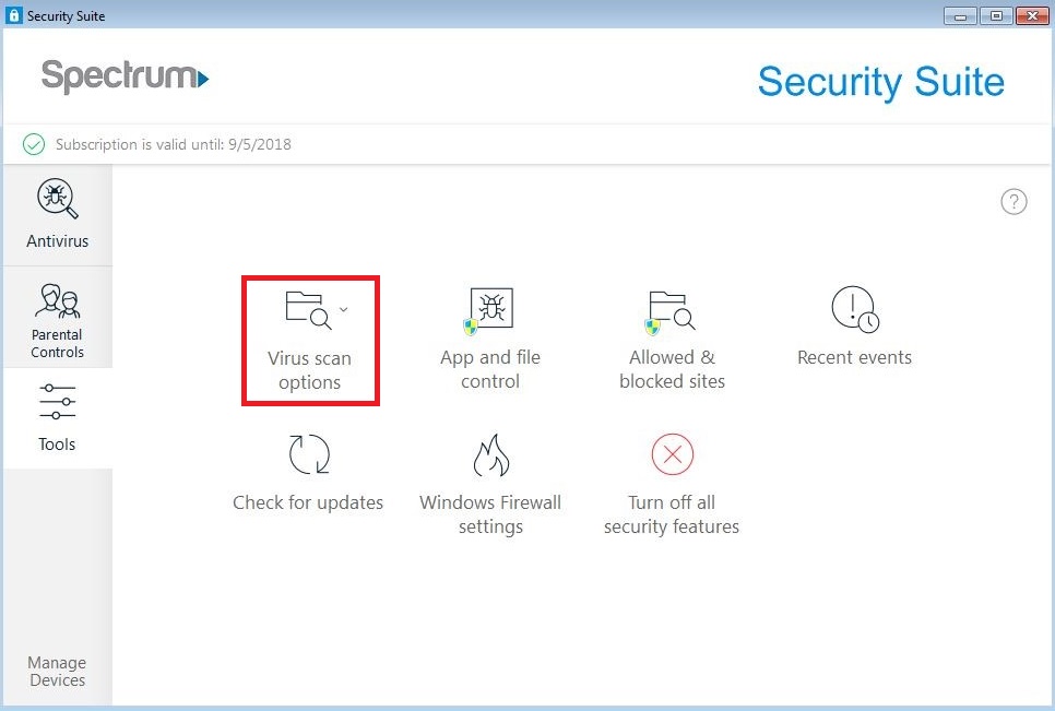 Virus Scan Options
